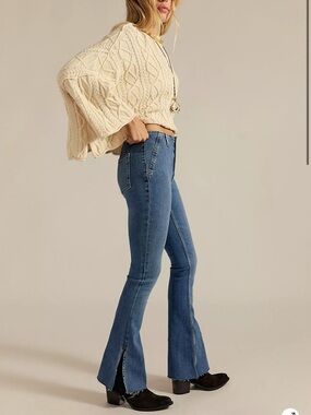 We The Free Level Up Slit Slim Flare Jeans